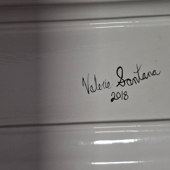 Handpainted Ceramic Rectangular Tray By Valerie Santana 2018 Coastal Dune - Picture 4 of 6